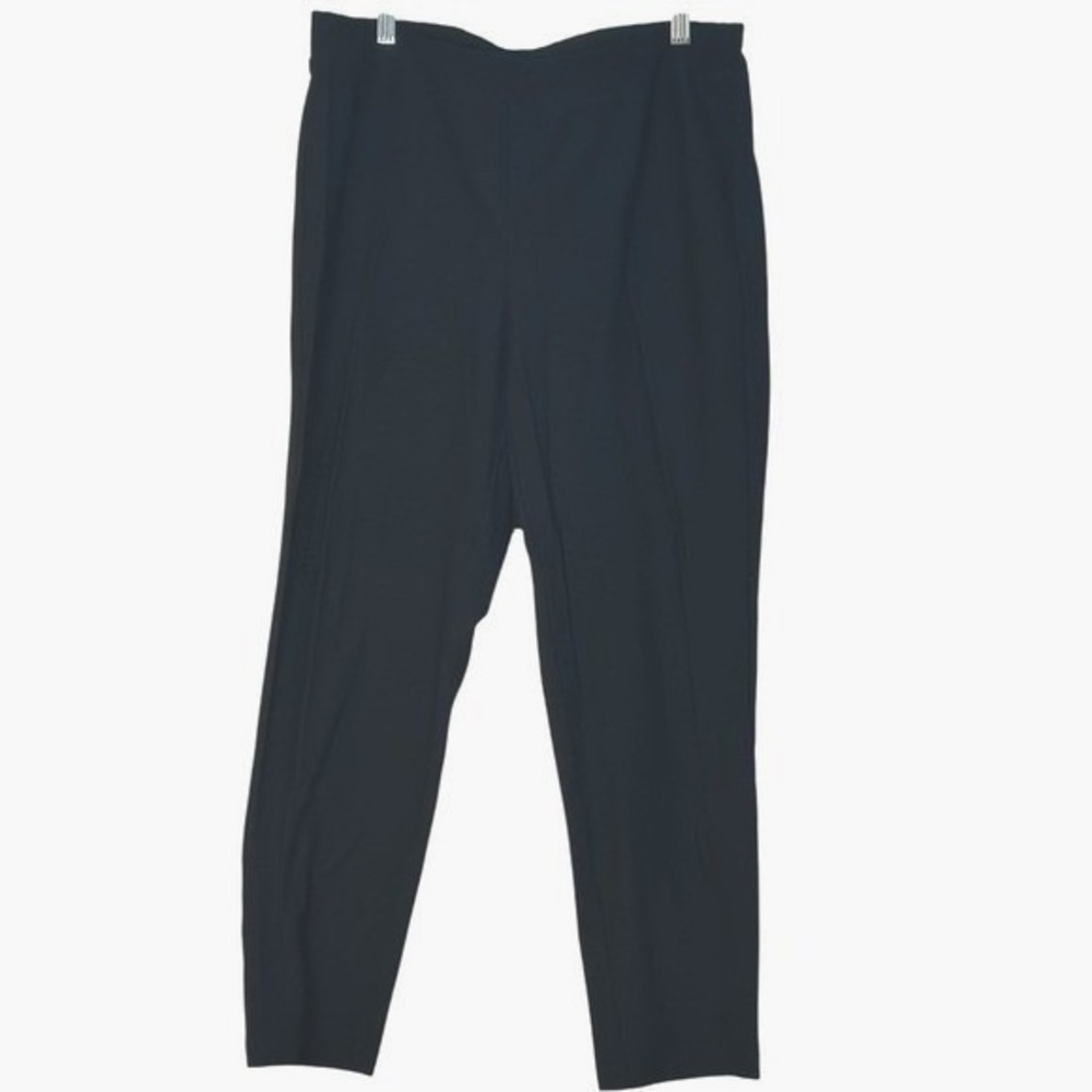 Eileen Fisher Womens Black Stretch Knit Ankle Pants Elevated Basic Chic M‎
